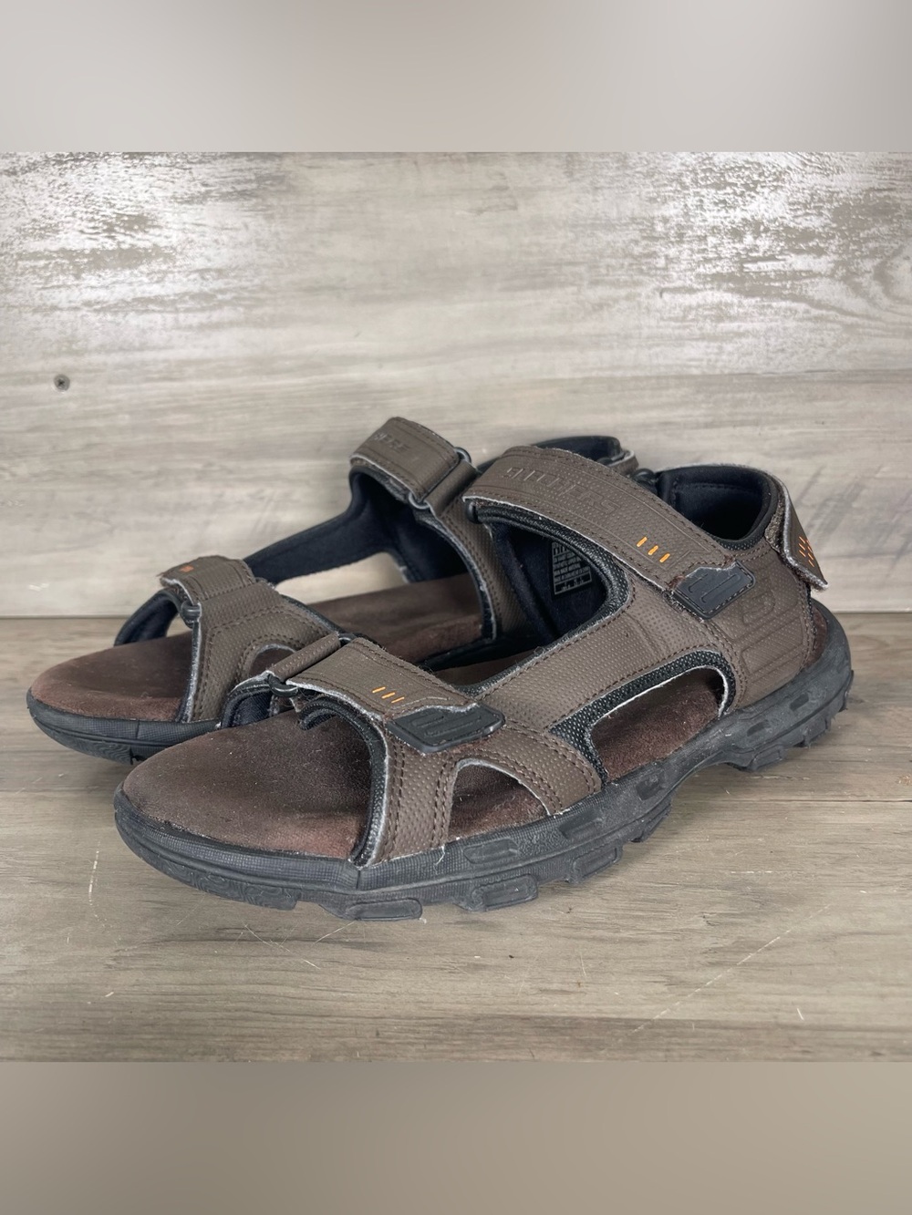 Skechers Garven Louden Sandals Mens 9 Brown Comfort Fishing Hiking Memory Foam